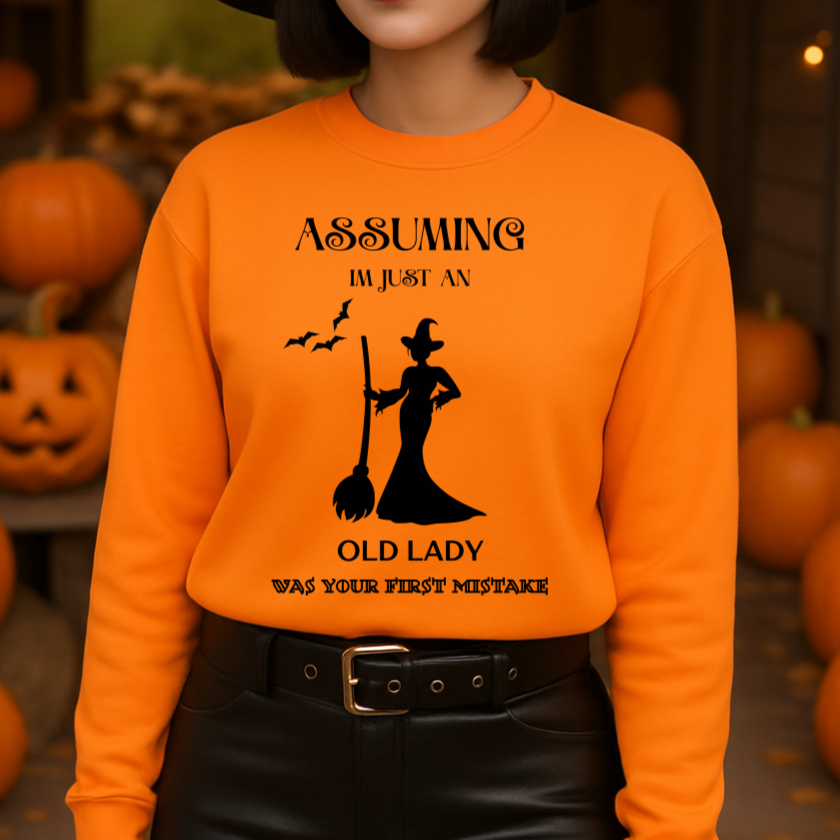 Fun Witch-Themed Graphic "Your First Mistake" Sweatshirt