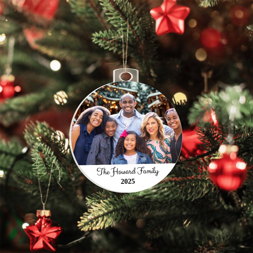 Custom Family Photo Christmas Ornament – Personalized Holiday Keepsake 2025