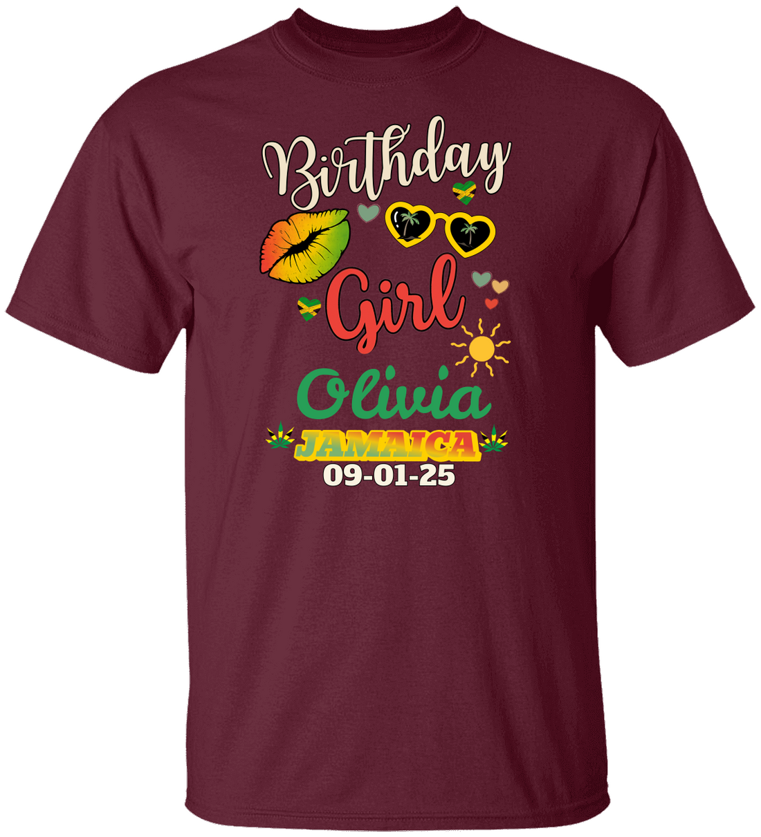 Custom Birthday Girl Jamaica T-Shirt