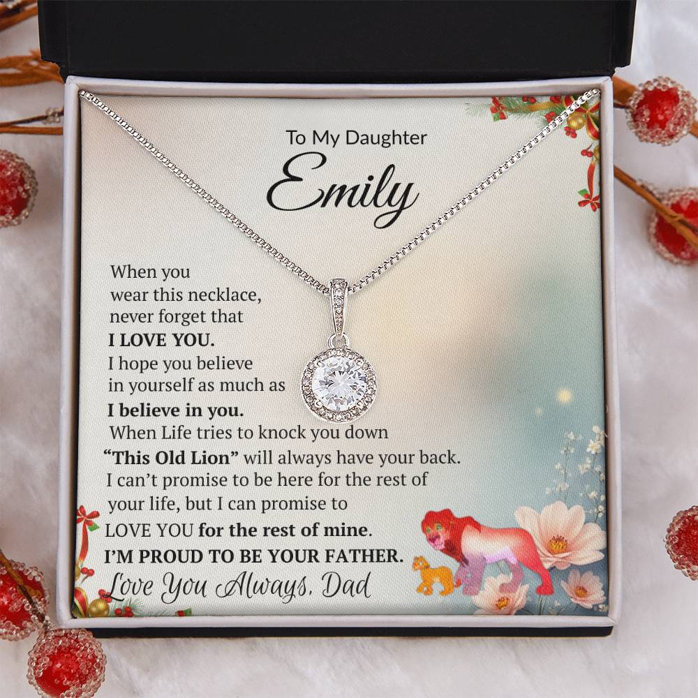 Eternal Hope Necklace Gift for Daughter, “My Precious Daughter, My Forever Pride”