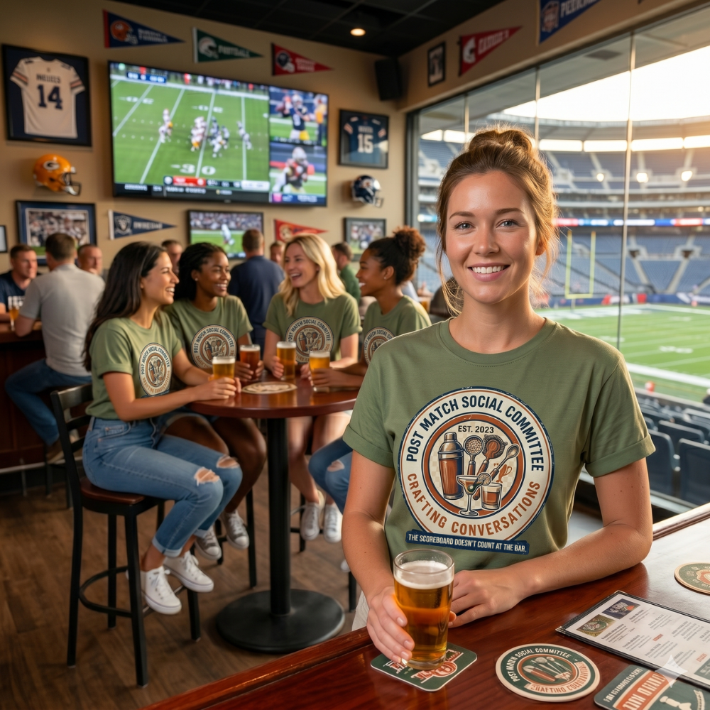 Post Match Social Committee – Comfort Colors Graphic Tee & Matching Dad Cap with Est. Group Year Personalization