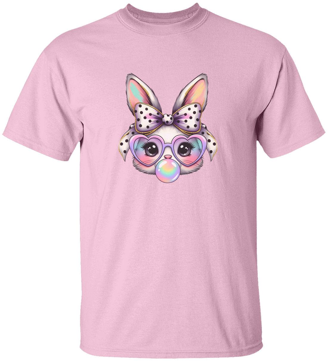 Cute Bunny Kids T-Shirt, Bunny with Glasses Tee, Fun Kids Gift, Adorable Animal Shirt, Unicorn Ears Design, Polka Dot Bow, Playful Fashion