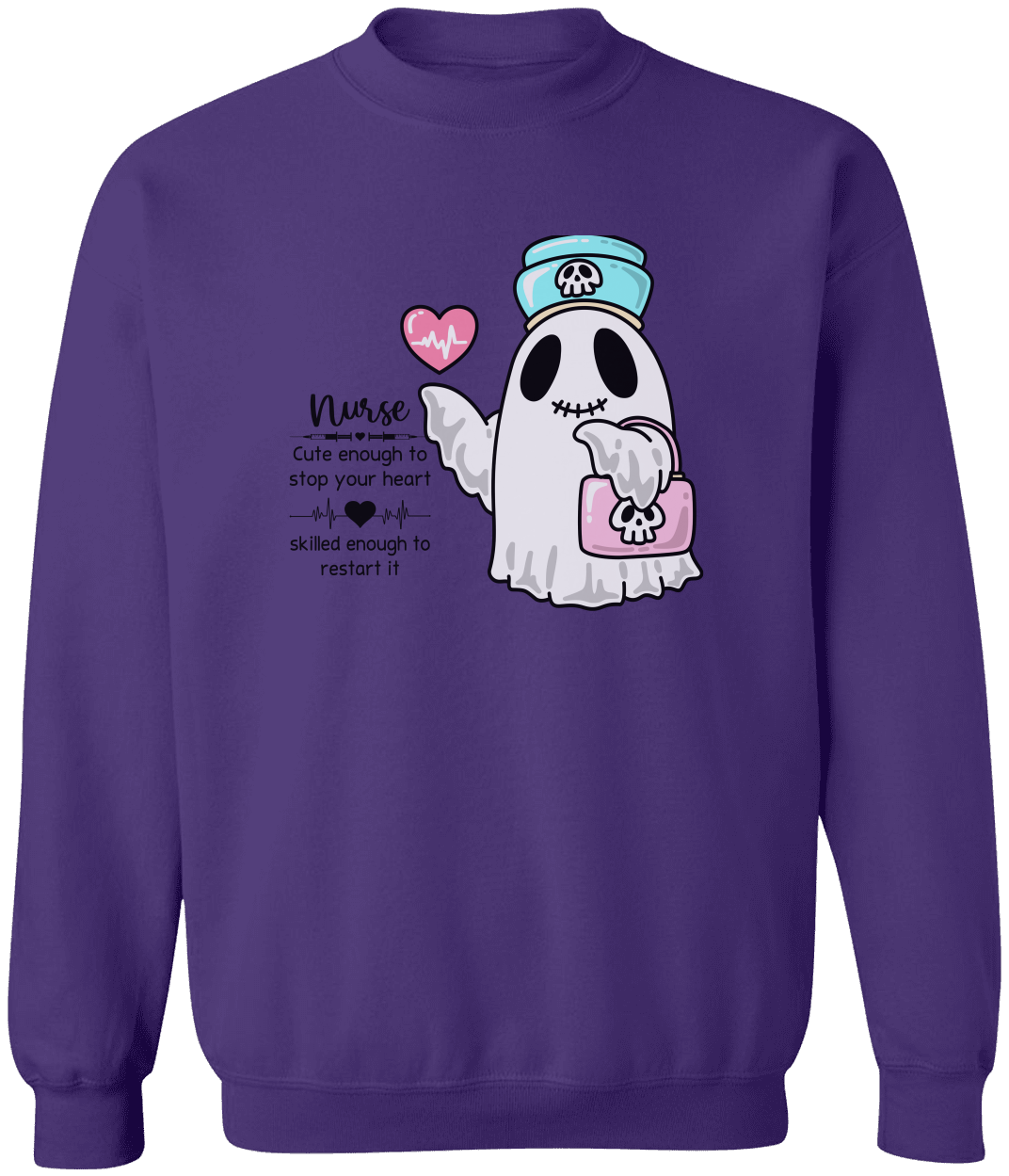 Cute Nurse Ghost Sweatshirt - Fun Halloween Apparel