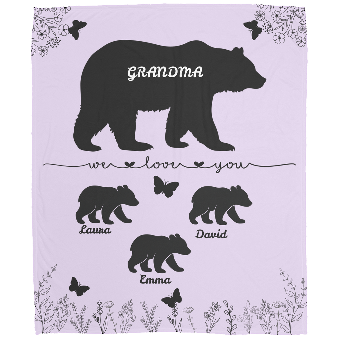 Mother's Day Cozy Blanket for Grandma, Mom, Auntie, Personalized just for them!