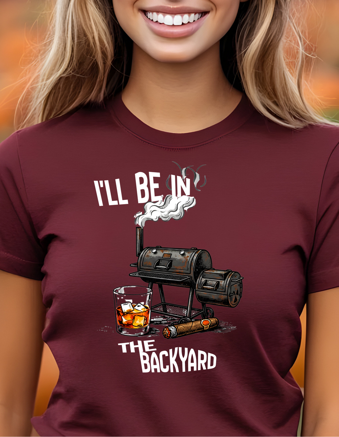 I'll Be in the Backyard T-Shirt, Funny BBQ Grill Shirt, Gift for Grill Masters, Men’s Casual Tee, Outdoor Cooking Apparel