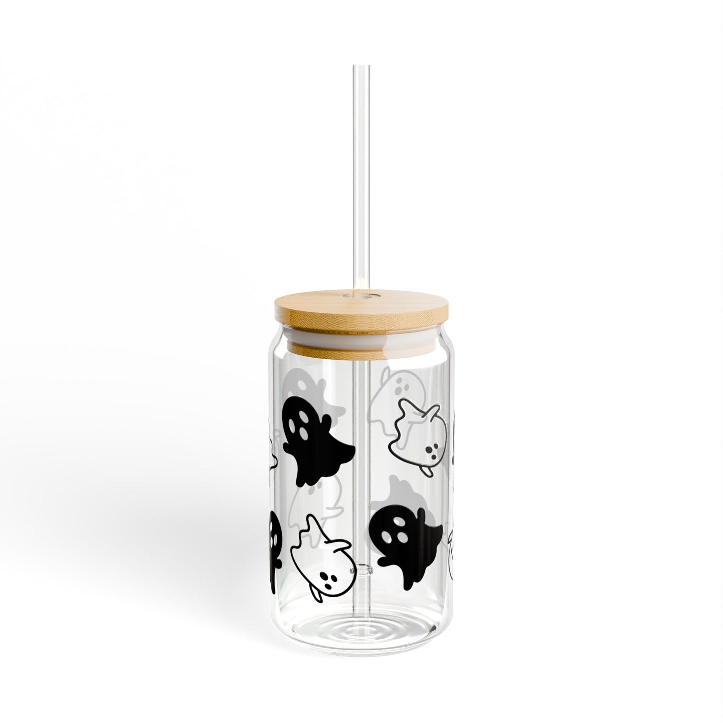 Spooky Season Beverage Can Glass |Halloween Ghost Beverage Glass | Fall Sipper | 16 oz Sipper Glass |