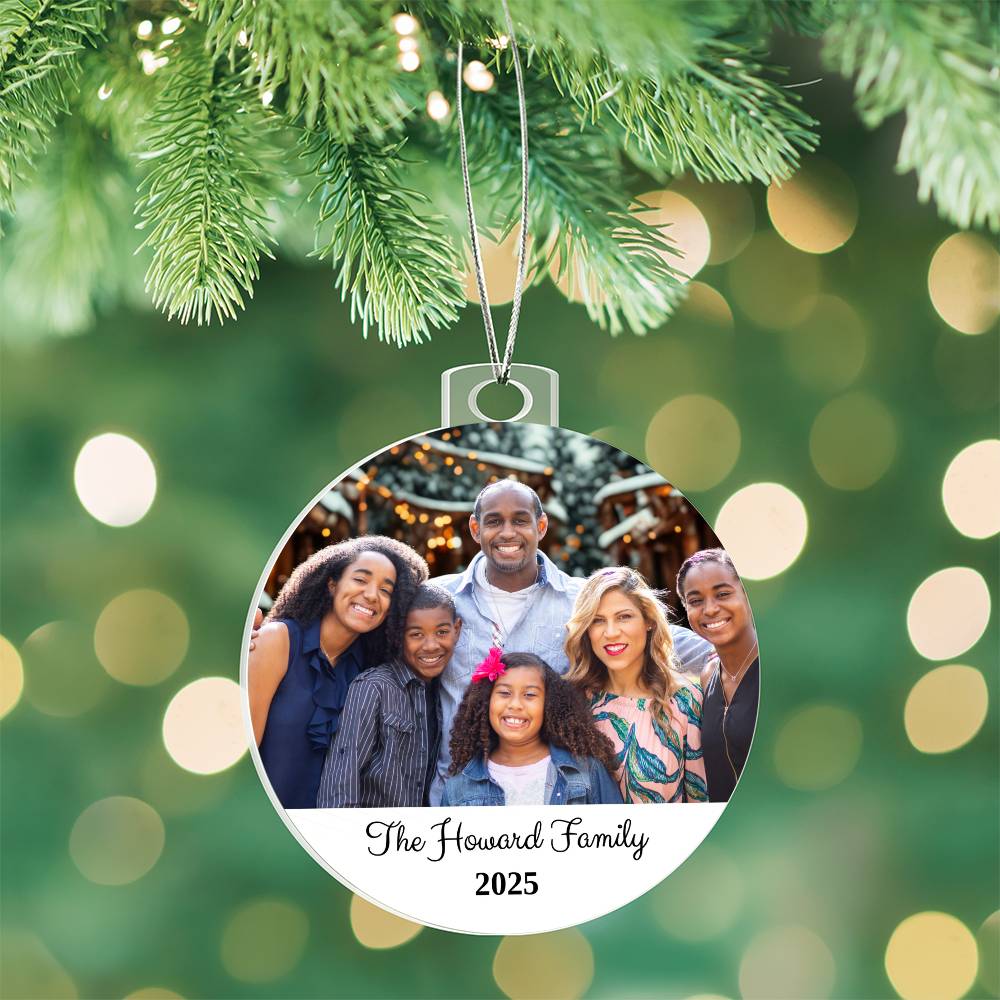 Custom Family Photo Christmas Ornament – Personalized Holiday Keepsake 2025