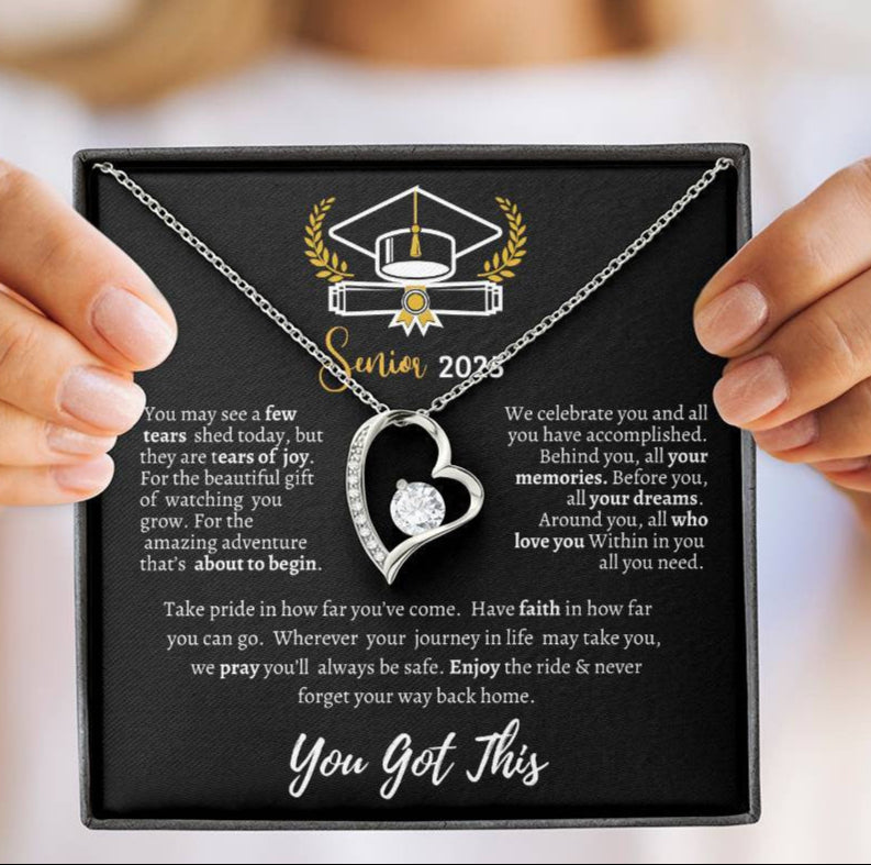 Graduation necklace, Graduation gift, "Congratulations Class of 2025" | Forever Love Necklace