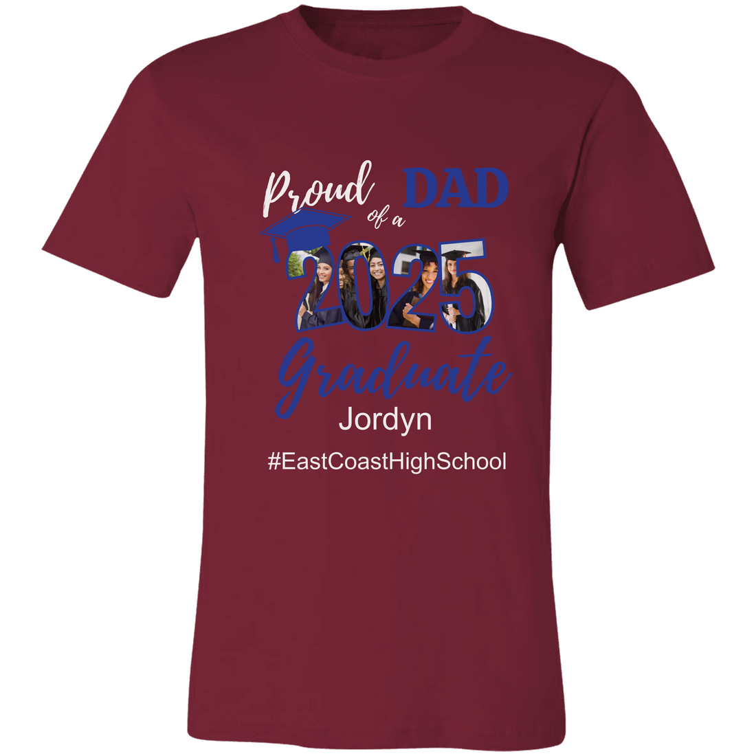 Proud Family T-Shirt, Personalized 2025 Grad Tees, 2025 Graduate Custom Photo Graduate Tee
