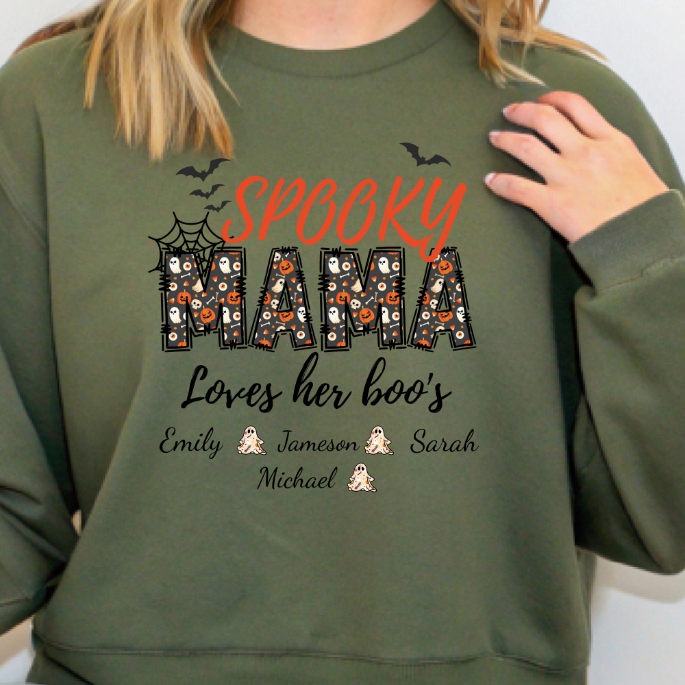 Spooky Mama Halloween Sweatshirt - Personalized Gift