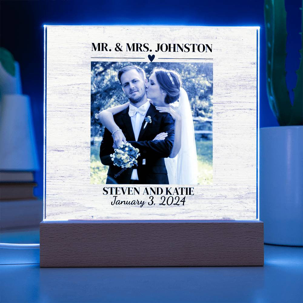 Personalized Wedding Photo Frame| Acrylic Square Plaque
