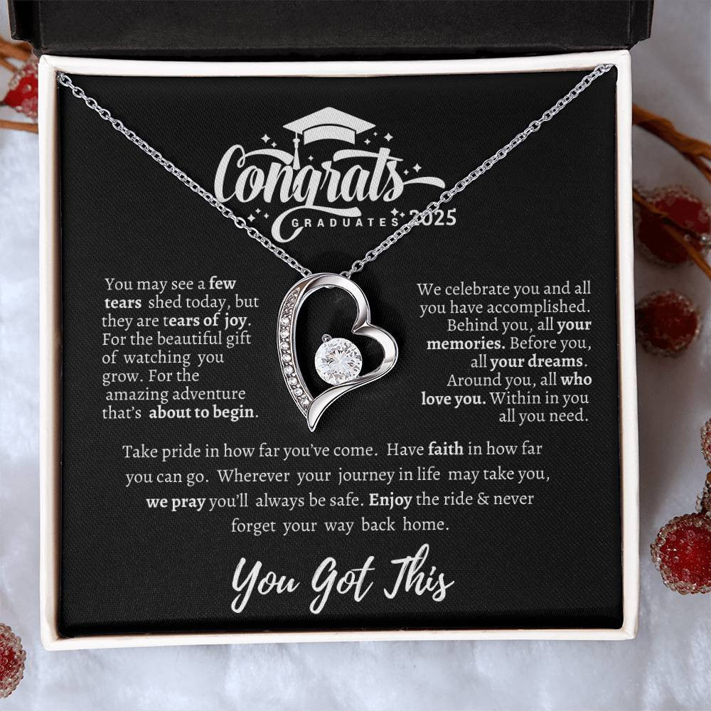 Graduation necklace, Graduation gift, "Congratulations Class of 2025" | Forever Love Necklace