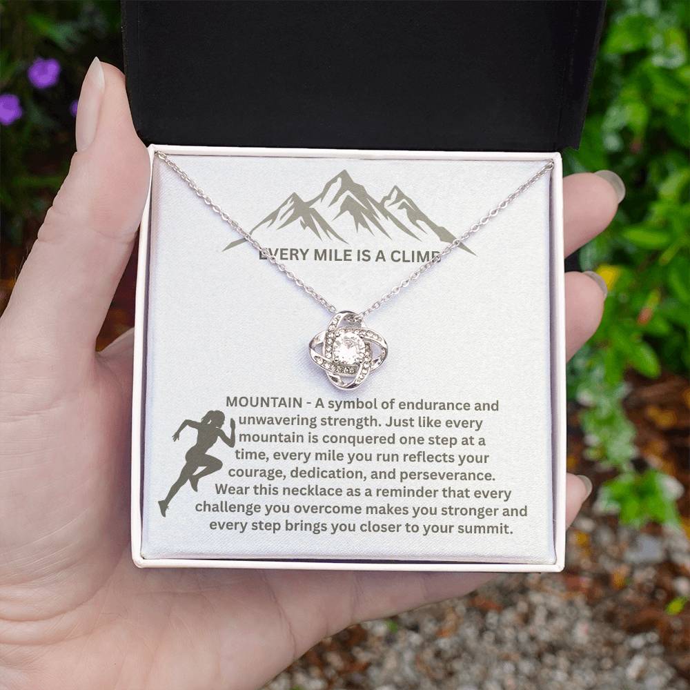 Every Mile Is a Climb – A Symbol of Strength & Perseverance - Love Knot Necklace