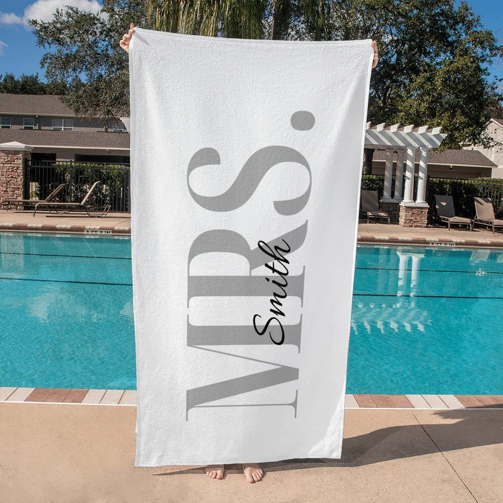 Mr. and Mrs.Personalized Beach Towel | Weddings | Anniversary | Birthdays!