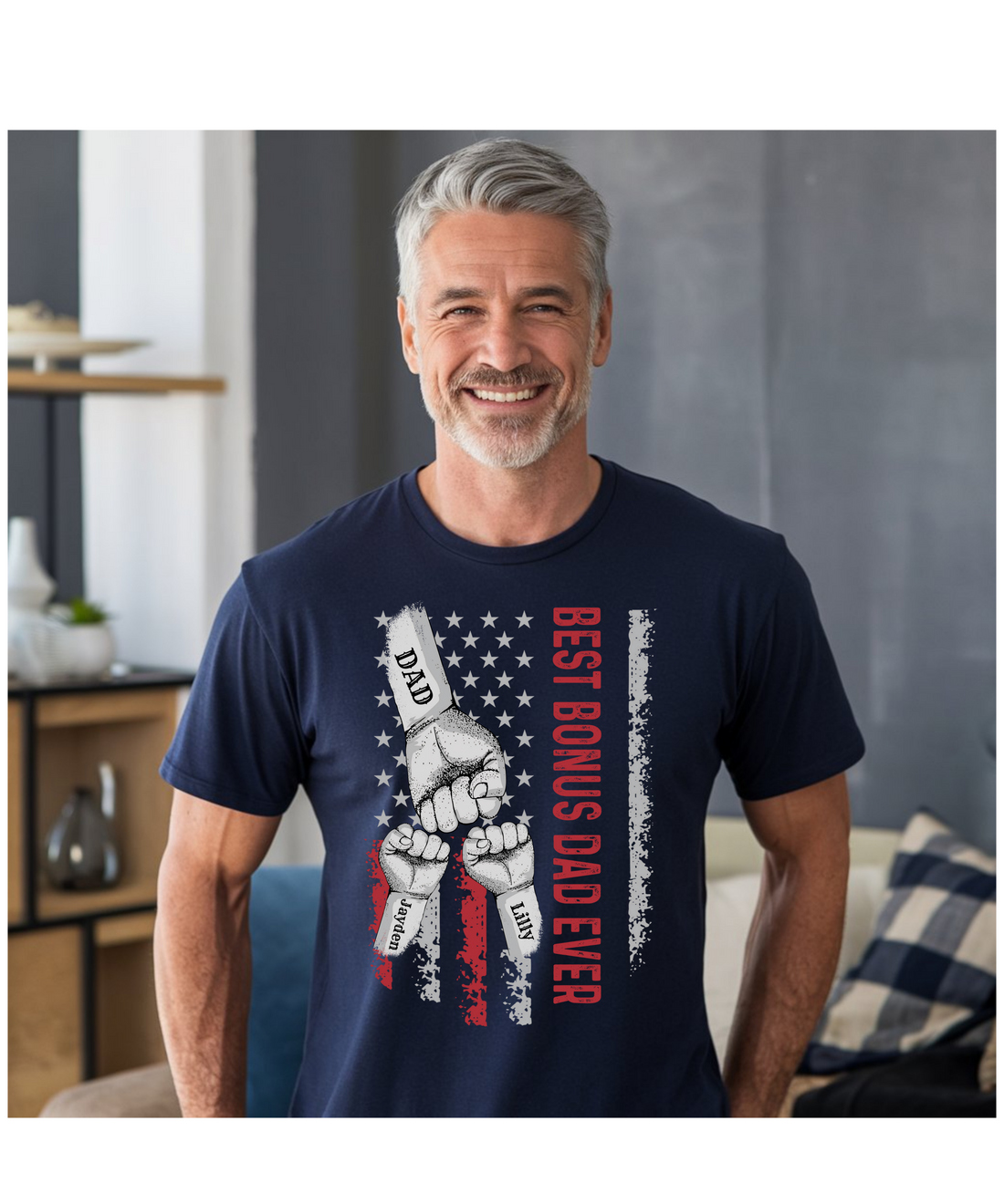 Personalized Best Bonus Dad Raised Fist Bump Shirt!
