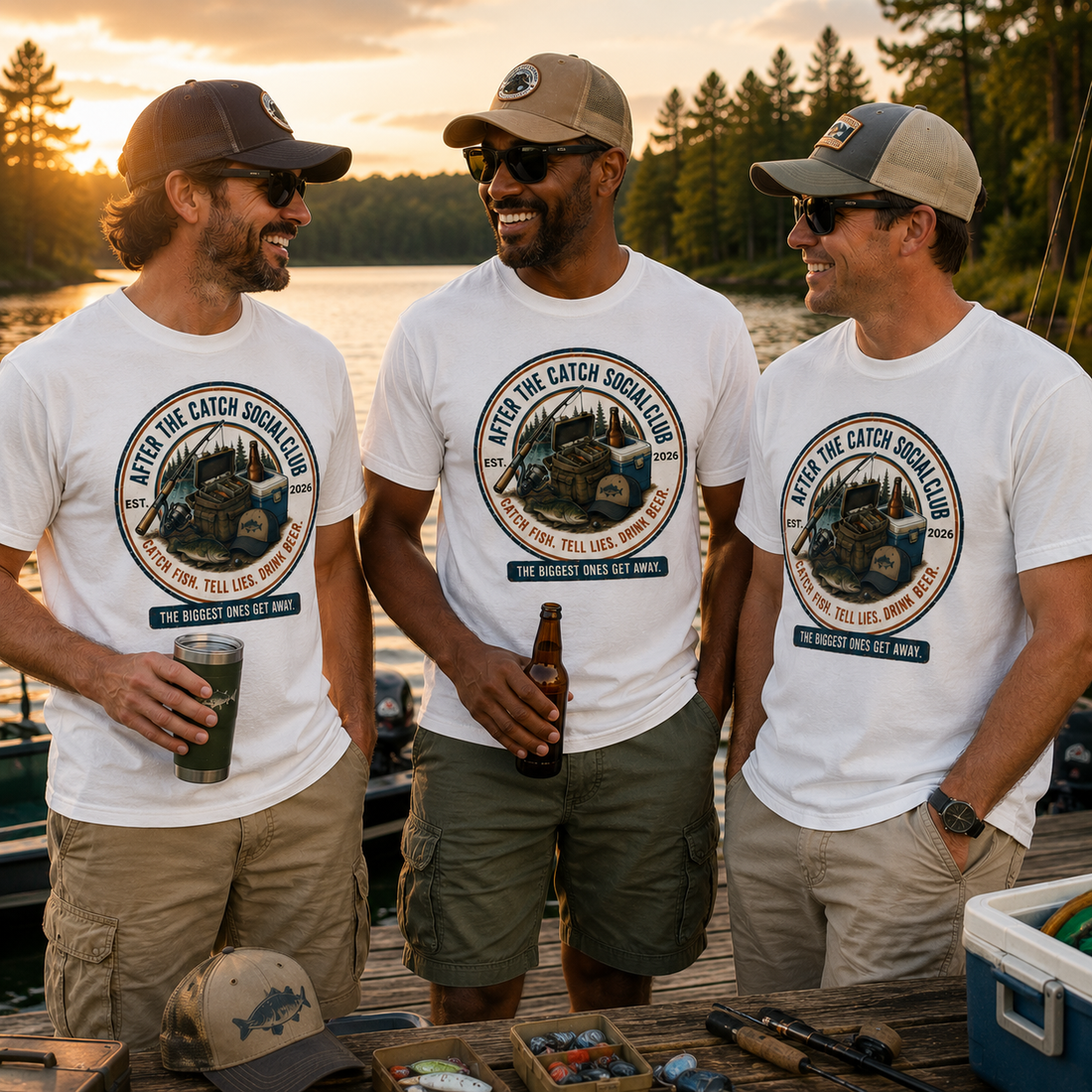 After the Catch Social Club Shirt | Comfort Colors Fishing Tee & Matching Hat | Fisherman Gift | Fishing Club Apparel | Lake Weekend Shirt