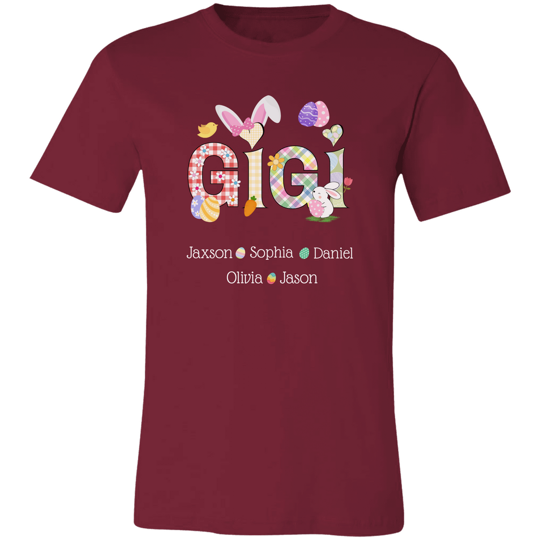 Personalized Easter Bunny GIGI Custom GIGI And Grandkids T-Shirt