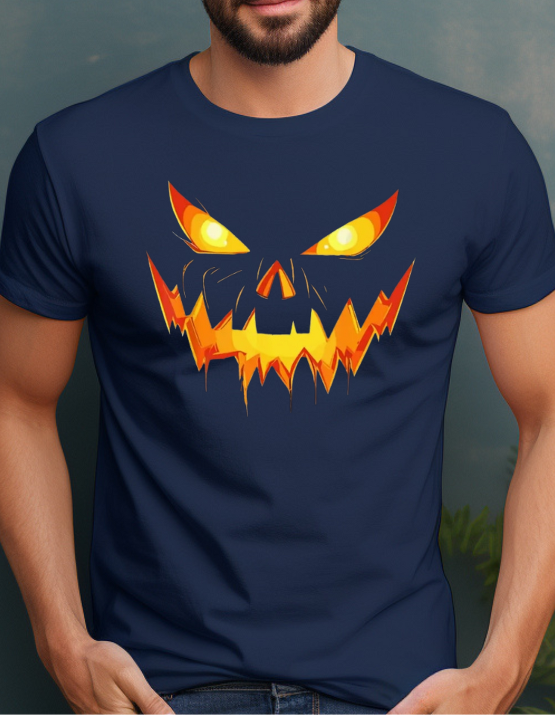 Halloween, jack-o’-lantern, pumpkin face,Cotton Tee