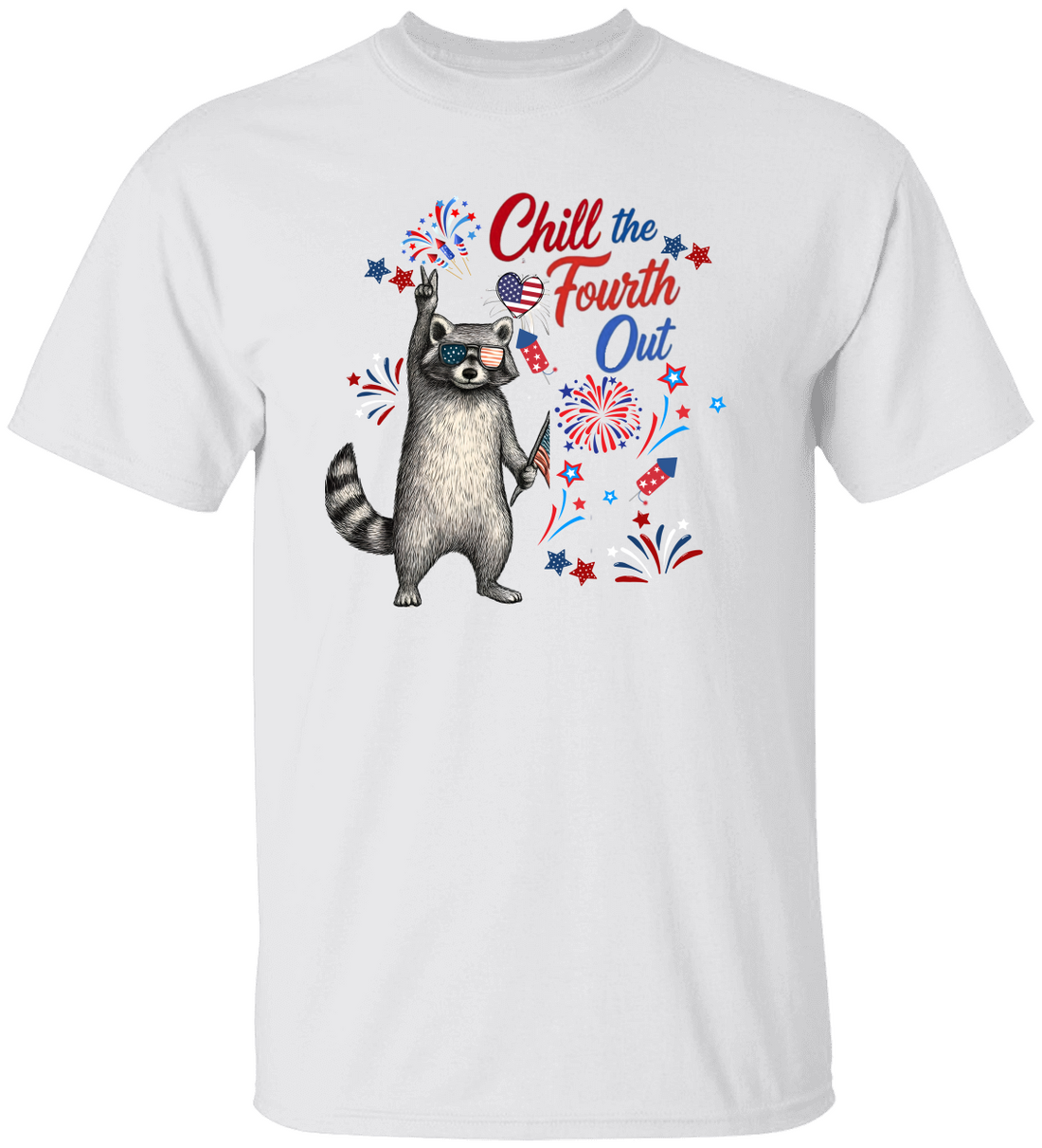 Chill The Fourth Out Shirt, Funny Raccoon Fourth of July t-Shirt, 4th of July Shirt