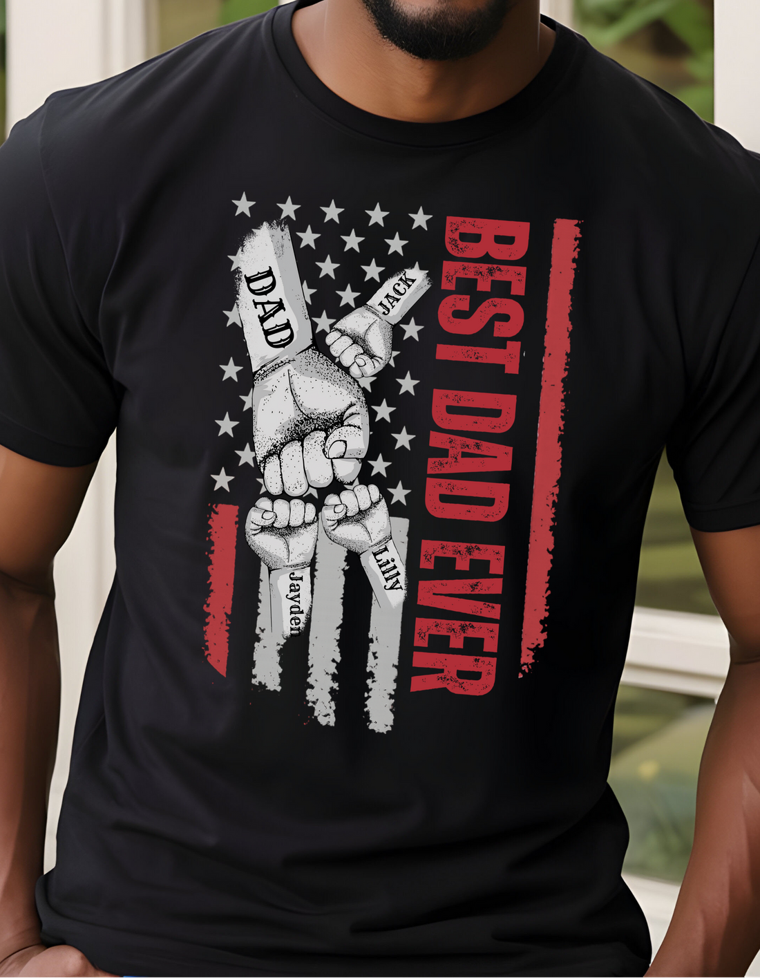 Personalized Best Dad Ever Raised Fist Bump Shirt!