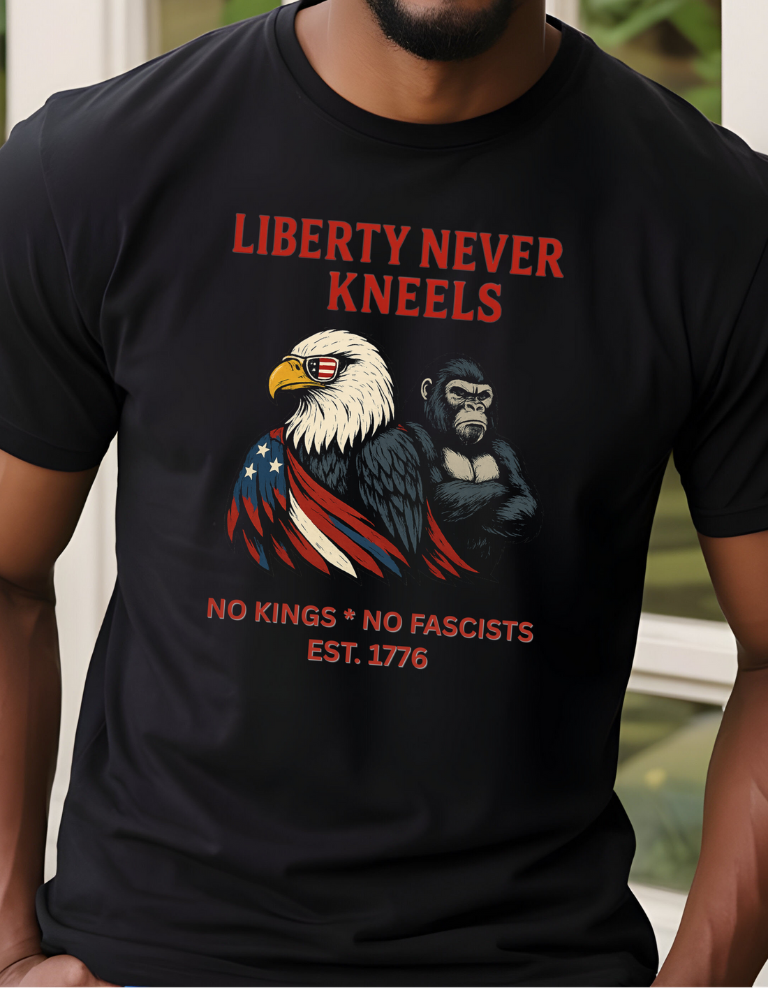 No Kings in America Shirt, Patriotic Graphic Shirt, 4th of July Shirt