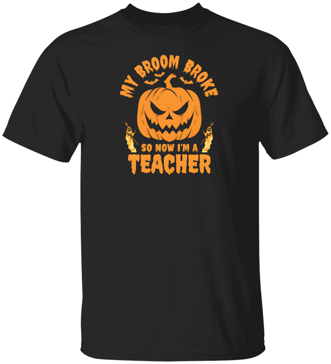 “Funny Halloween Teacher Shirt “My Broom Broke So Now I Teach”