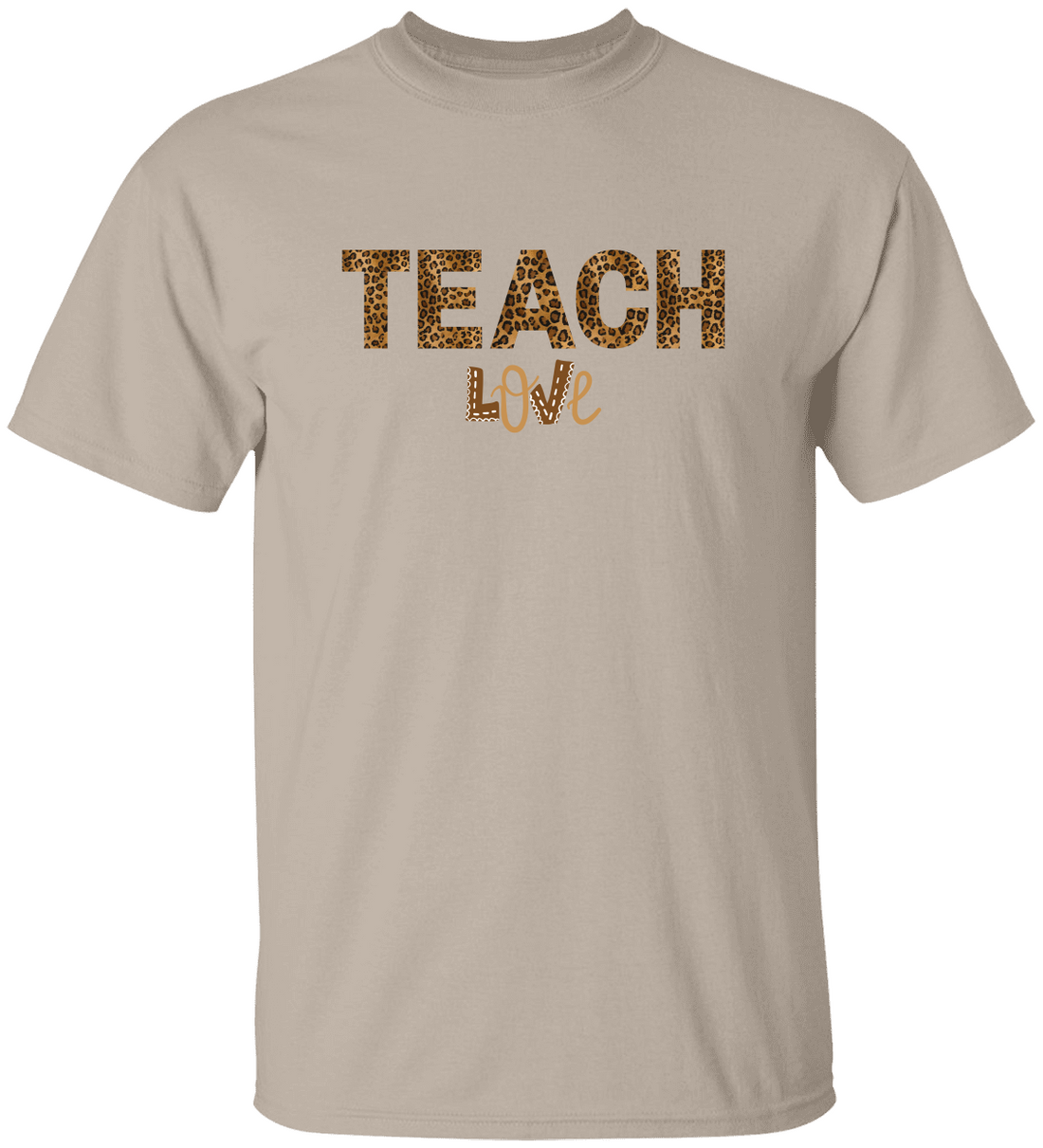 Teach Love Leopard Print Teacher Shirt – Cute Teacher Appreciation T-Shirt, Classroom Gift for Teachers, Back to School Teacher Tee