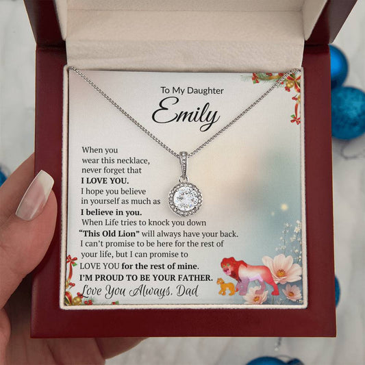 Eternal Hope Necklace Gift for Daughter, “My Precious Daughter, My Forever Pride”