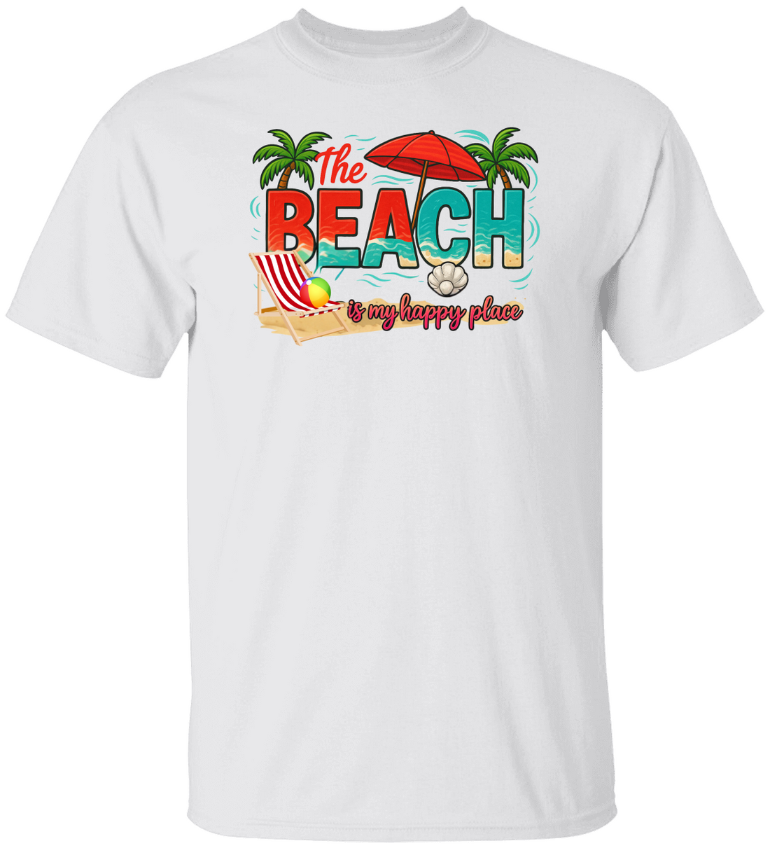The Beach is My Happy Place Shirt, Summer Vacation Tee, Gift For Beach Lovers, Beach is Calling T-Shirt