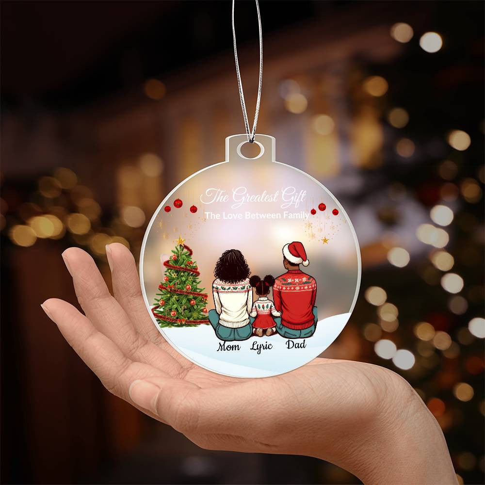 Personalize Christmas "The Greatest Gift" Acrylic Ornament