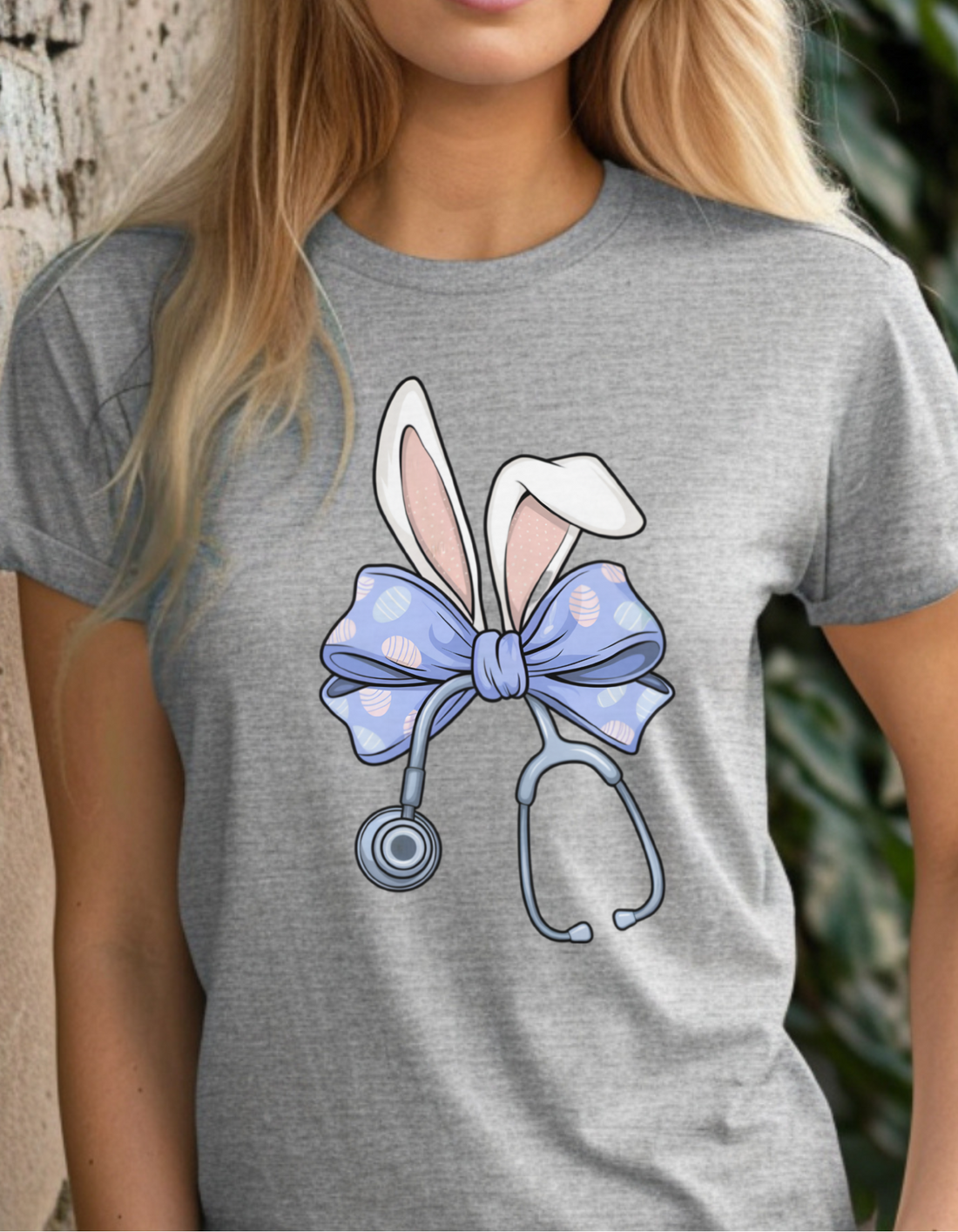 Easter Bunny Nurse Shirt, Cute Medical Tee, Bunny Ears Graphic, Spring Nurse Gift, Easter Bow Stethoscope, Bunny Ears Top, Unique Nurse Apparel