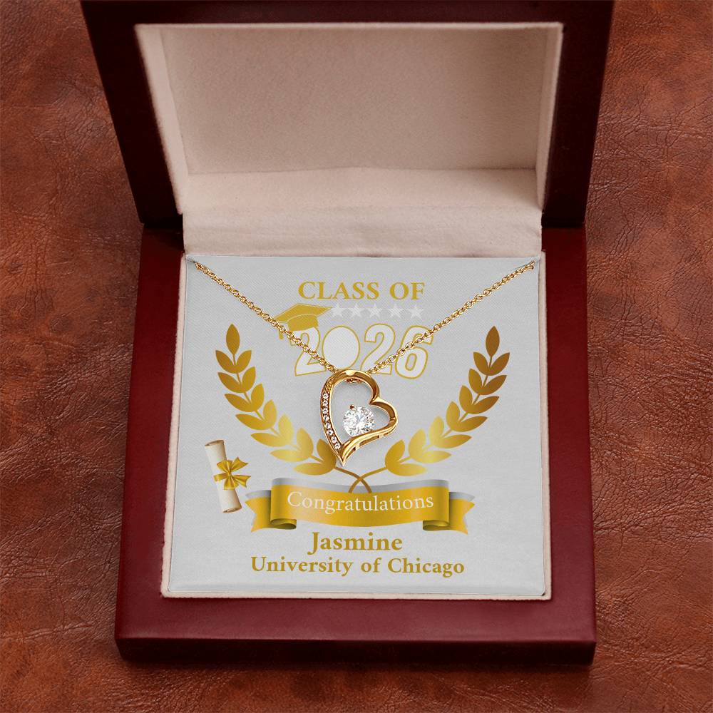 Personalized Graduation Necklace Gift for Her, Class of 2026 Senior Gift, Congrats Graduate Keepsake Necklace