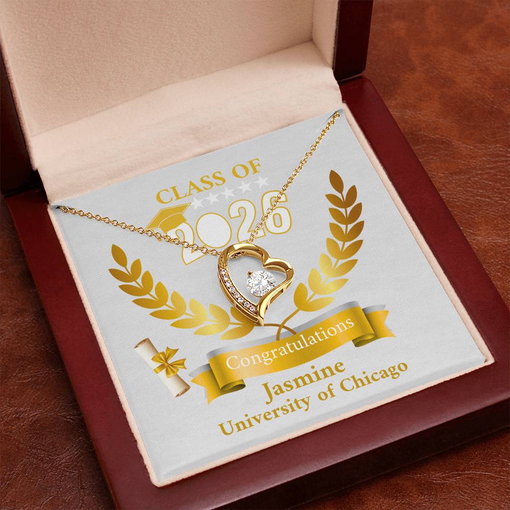 Personalized Graduation Necklace Gift for Her, Class of 2026 Senior Gift, Congrats Graduate Keepsake Necklace