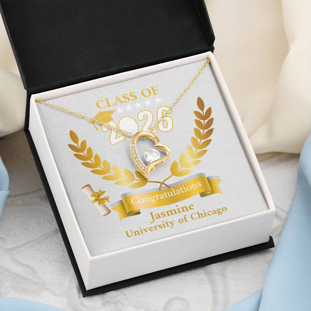 Personalized Graduation Necklace Gift for Her, Class of 2026 Senior Gift, Congrats Graduate Keepsake Necklace