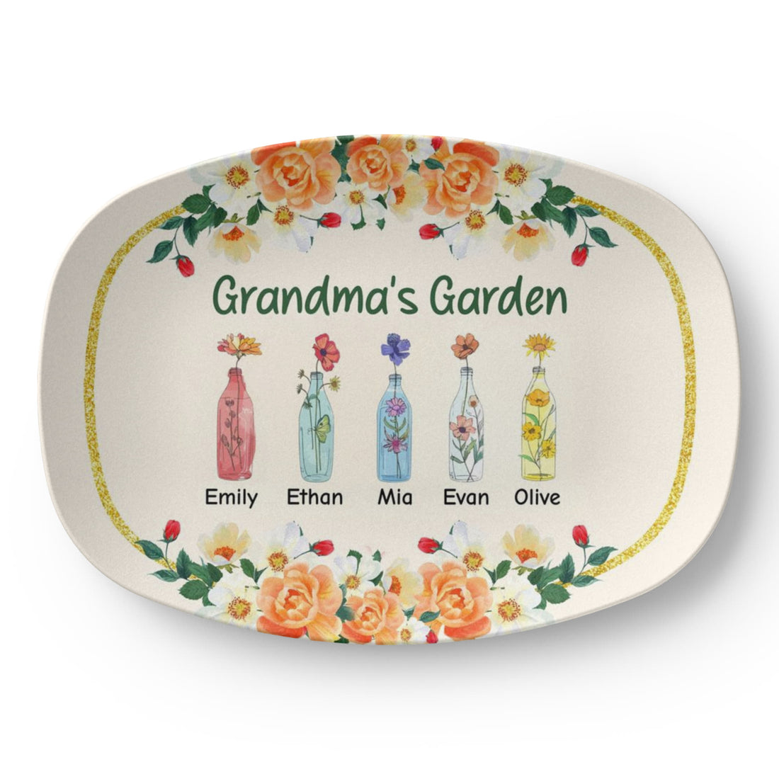 Grandma's Garden, Personalized Platter | Gift for Mimi | Gift from Kids