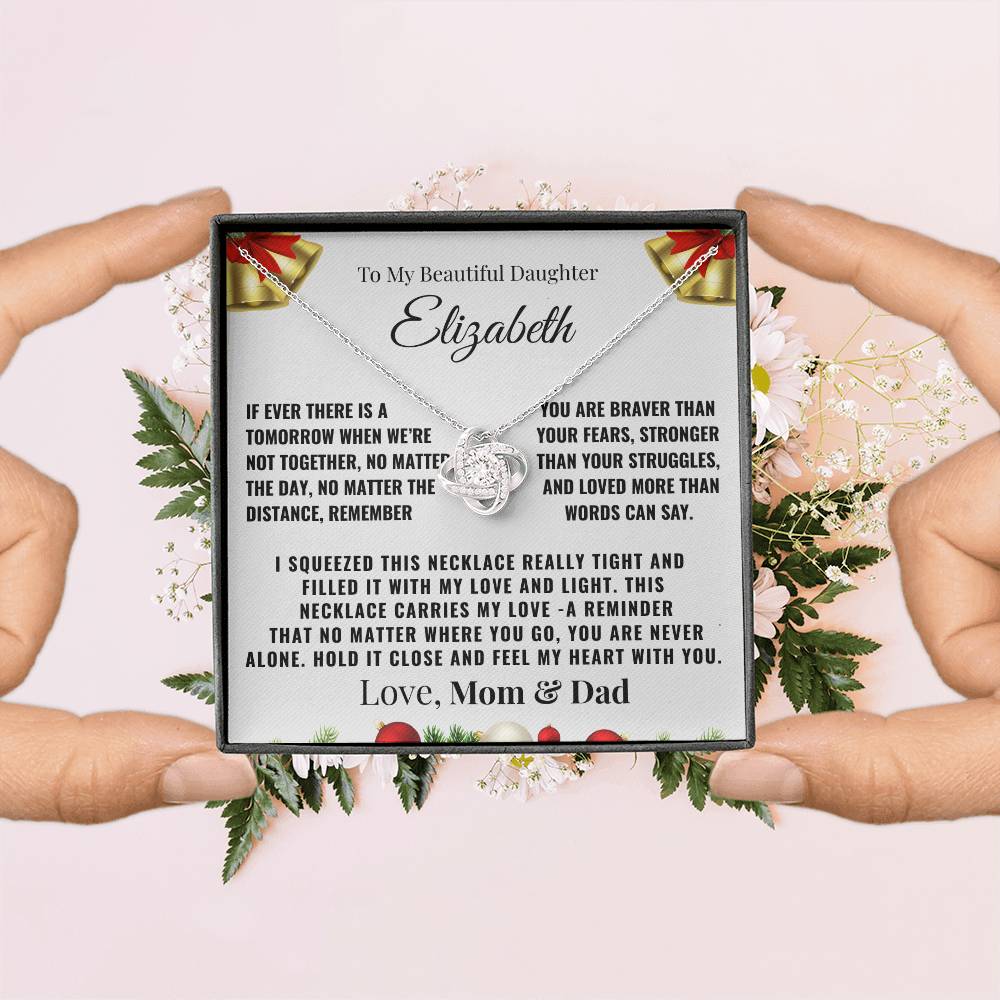 To My Daughter "You Are Never Alone" Personalized Necklace