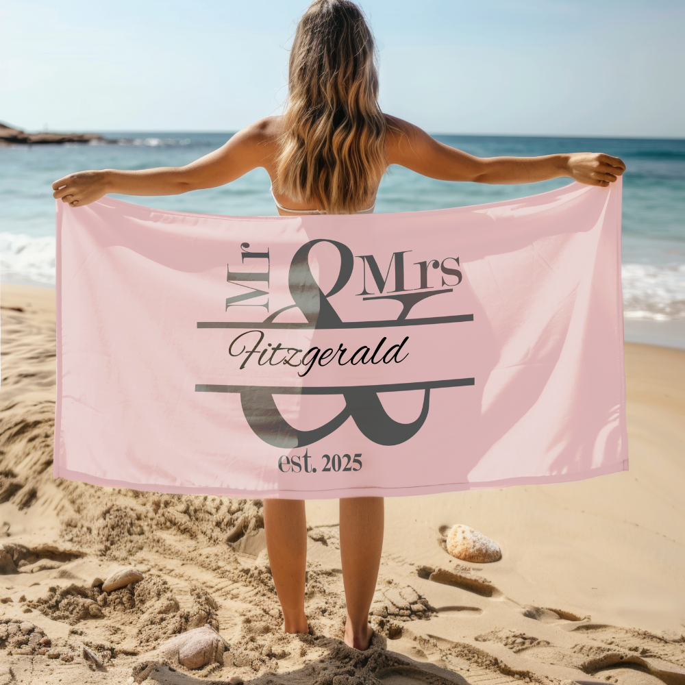 Mr. and Mrs. Vacation and Summer Beach Towel | Bridal Gift!