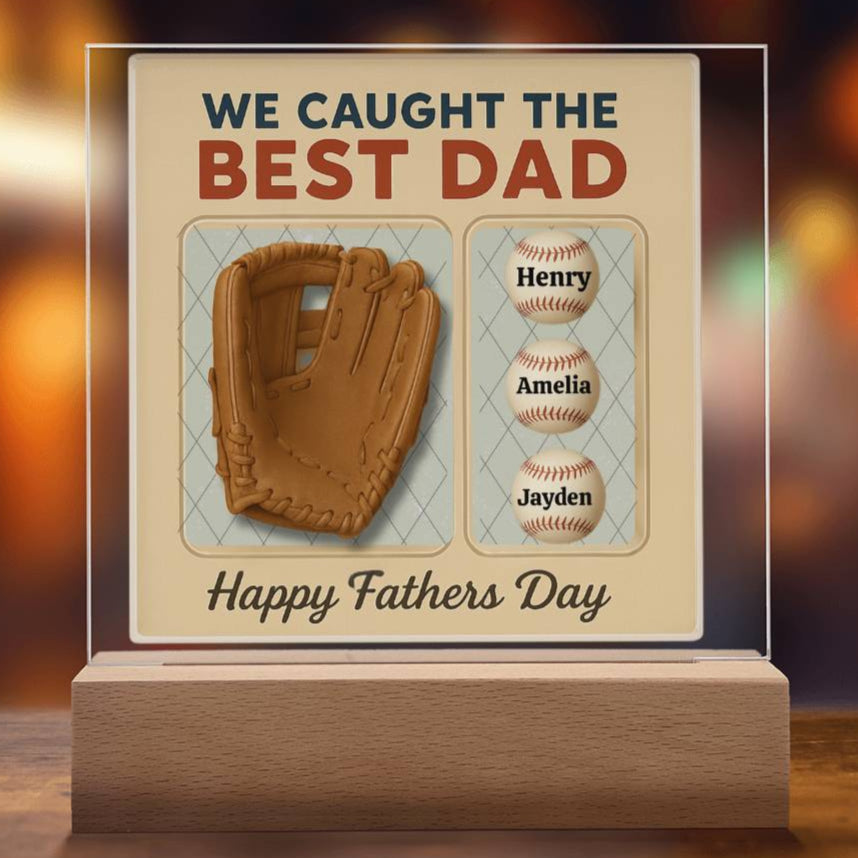 Baseball Dad Personalized Acrylic Plaque | Personalized Gift from Kids | Wife!