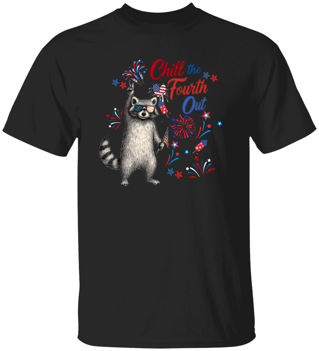 Chill The Fourth Out Shirt, Funny Raccoon Fourth of July t-Shirt, 4th of July Shirt