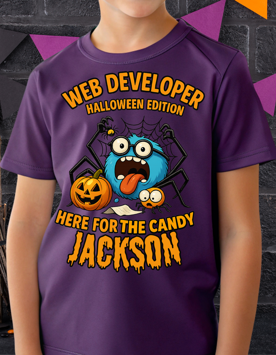 Funny Cute, Personalize Youth Halloween graphic T-Shirt| Tote Bag