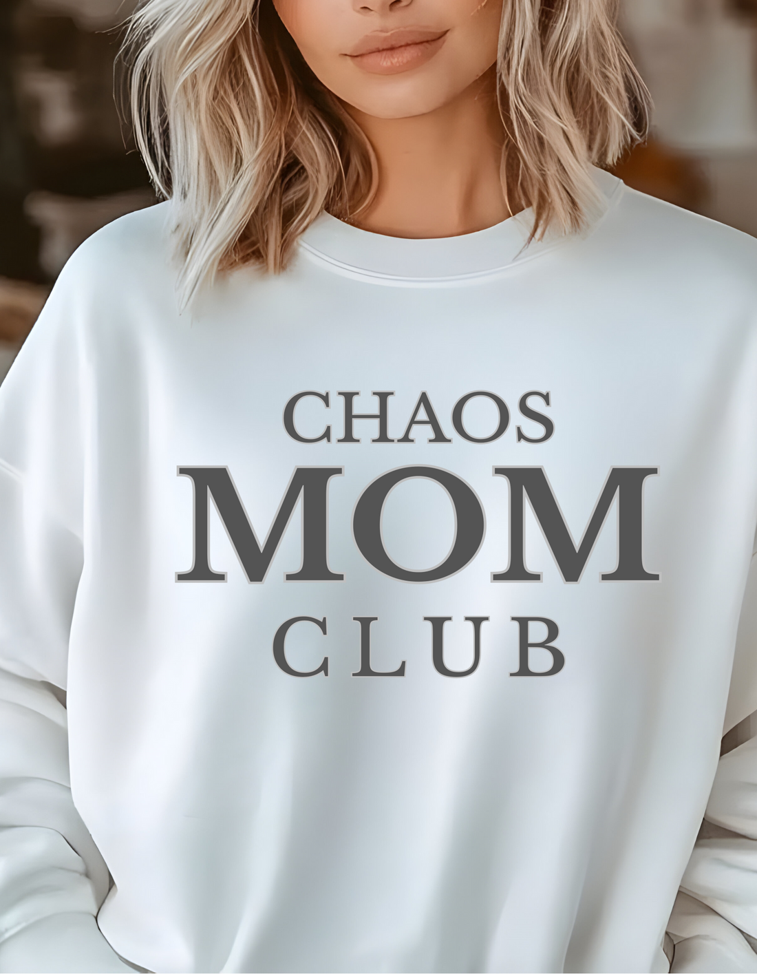 Chaos Mom Club Crewneck Sweatshirt– Cozy Everyday Mom Life Crewneck