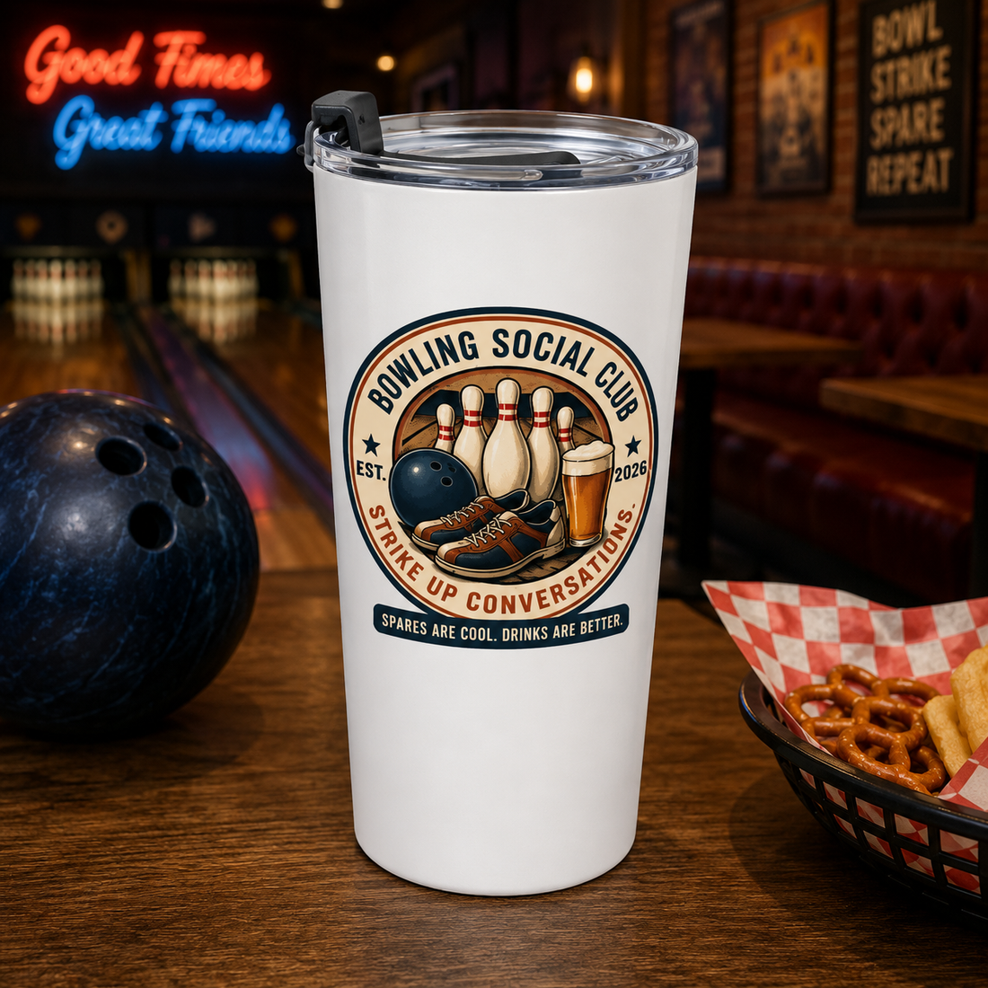 Bowling Social Club Shirt | Strike Up Conversations | Funny Bowling T-Shirt | Comfort Colors 1717 Tee | Bowling Gift for Men & Women | Matching Tumbler Included