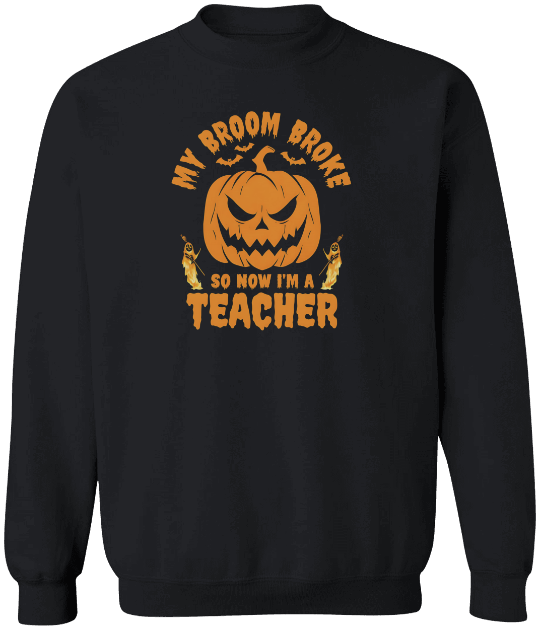 “Funny Halloween Teacher Shirt “My Broom Broke So Now I Teach”