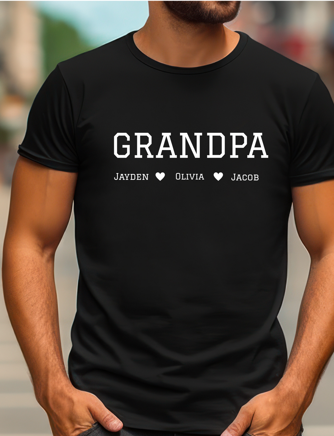 Custom Grandpa Shirt with Grandkids Names, Customized Father's Day Gift for Grandparent