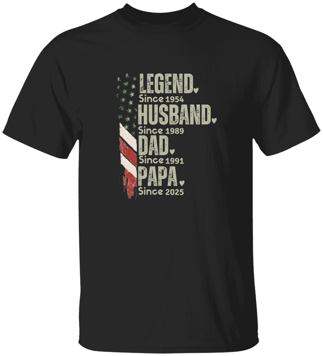 Personalized Papa and Dad "The Man The Legend" T-Shirt