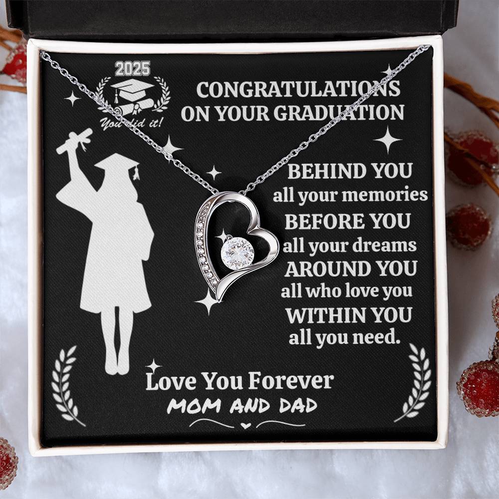 Personalized To My Daughter "Congrats on your Graduation" Forever Love Necklace