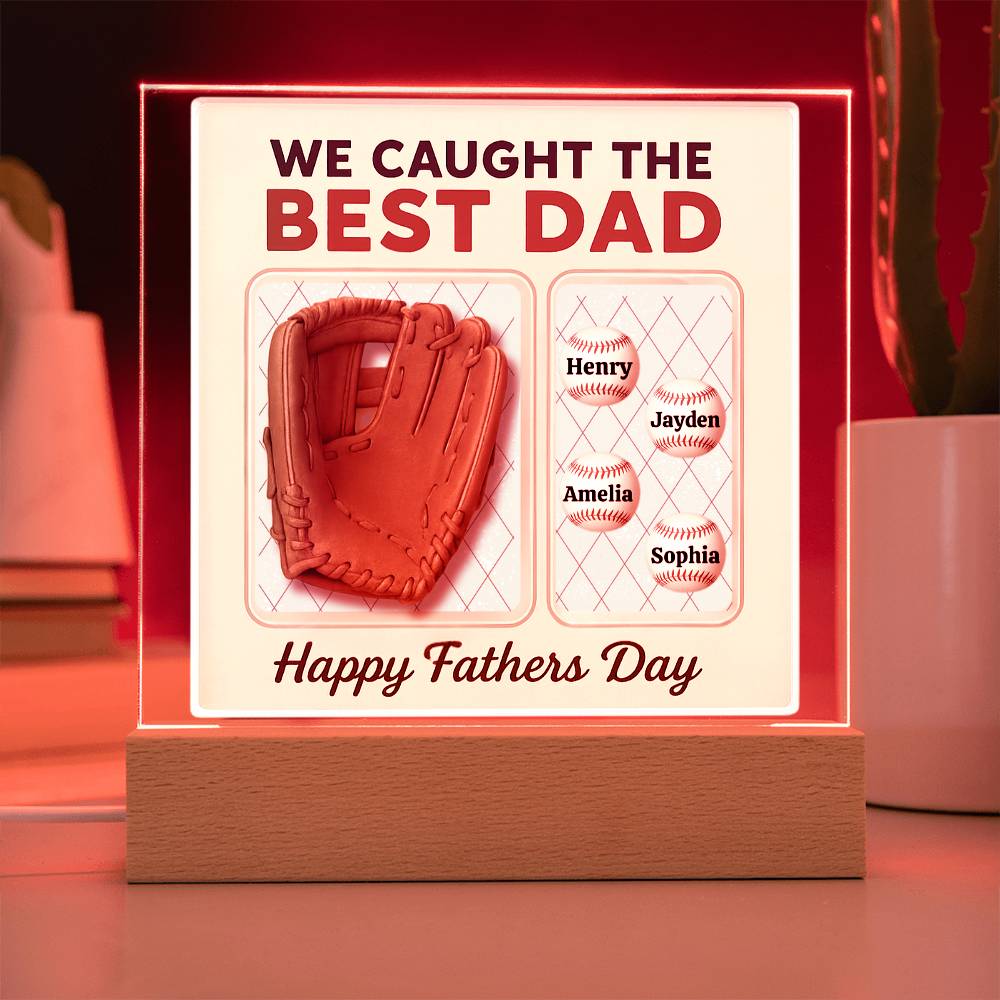 Baseball Dad Personalized Acrylic Plaque | Personalized Gift from Kids | Wife!