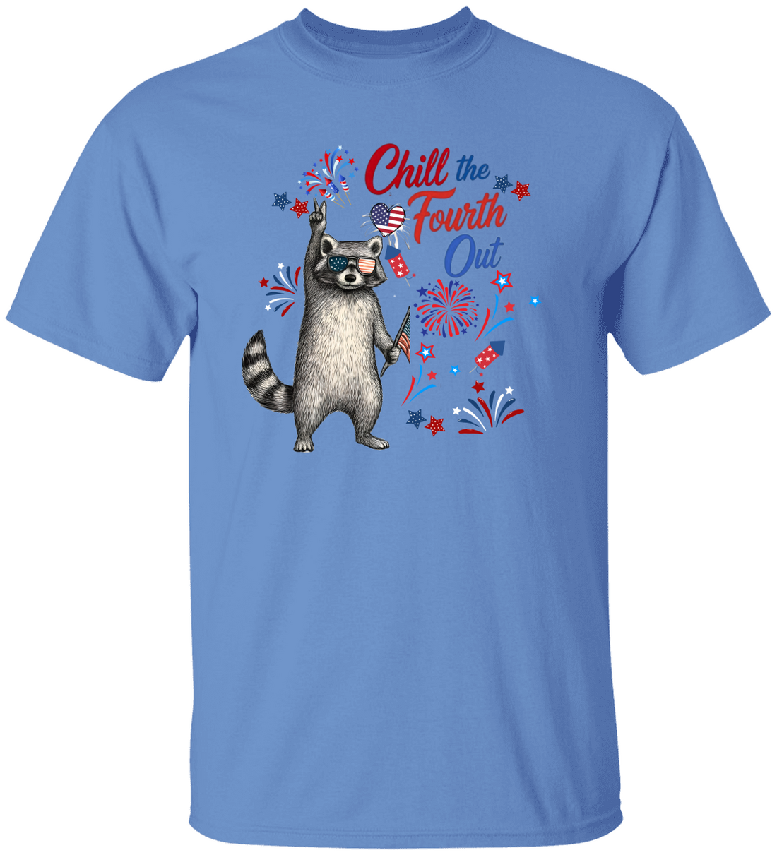 Chill The Fourth Out Shirt, Funny Raccoon Fourth of July t-Shirt, 4th of July Shirt