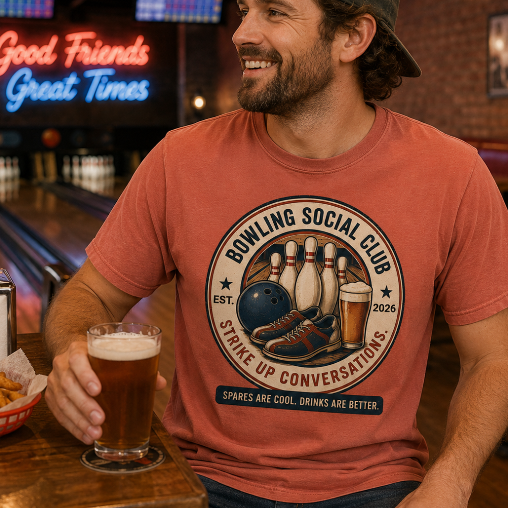 Bowling Social Club Shirt | Strike Up Conversations | Funny Bowling T-Shirt | Comfort Colors 1717 Tee | Bowling Gift for Men & Women | Matching Tumbler Included