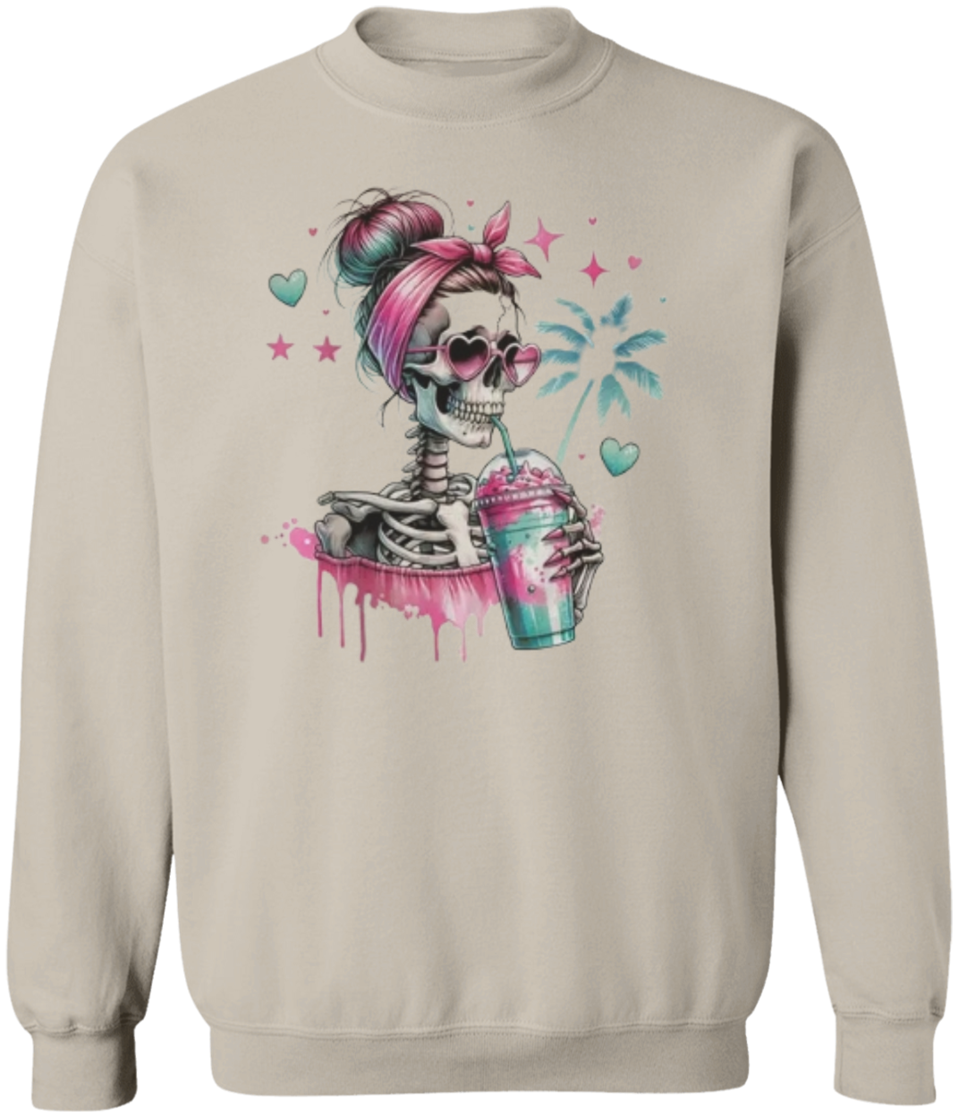 Funky Skeleton Skull Print Sweatshirt - Soft & Stylish